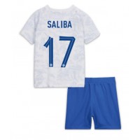 Koszulka piłkarska Francja William Saliba #17 Strój wyjazdowy dla dzieci MŚ 2022 tanio Krótki Rękaw (+ Krótkie spodenki)